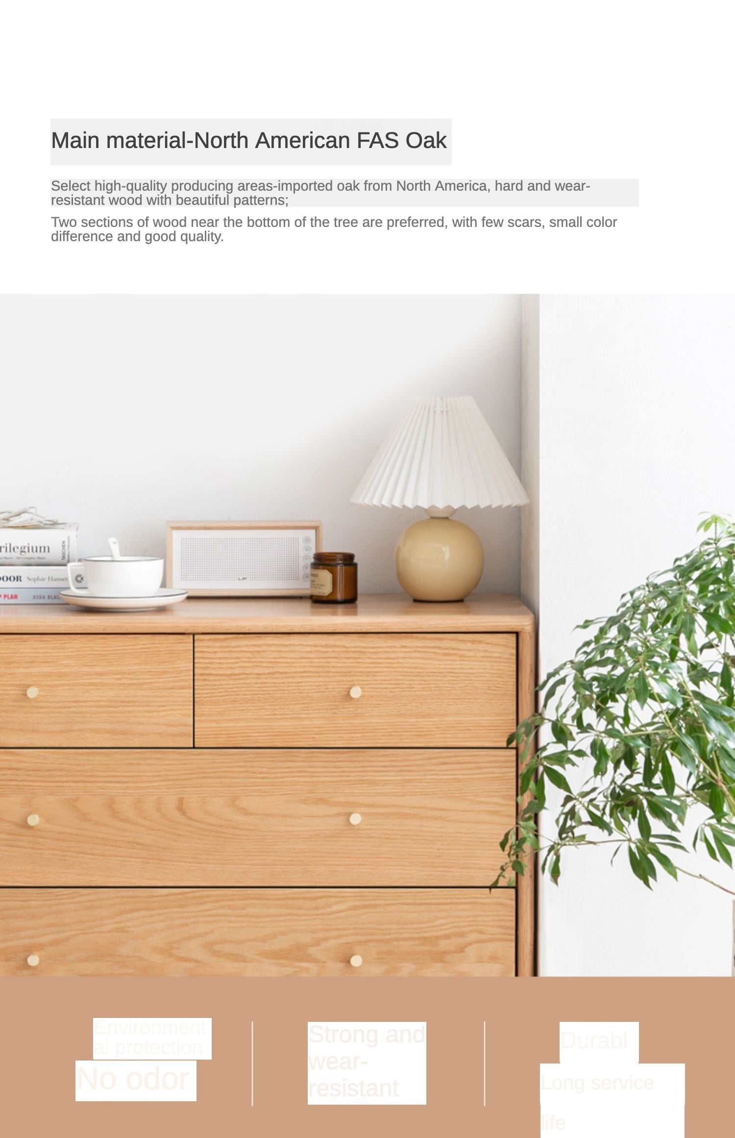 Chest of drawers oak solid wood"