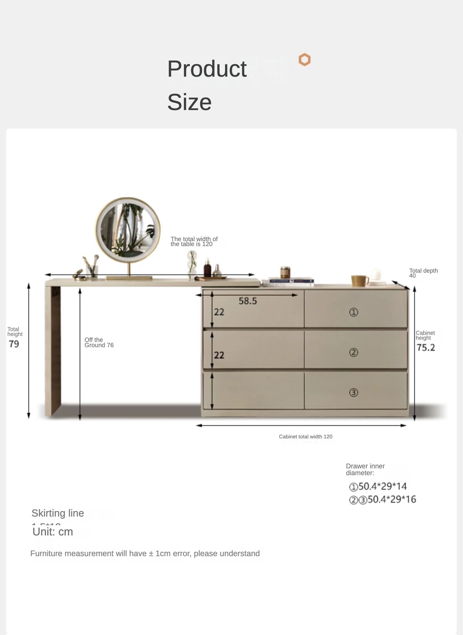Tulipwood Solid Wood Vanity Table.