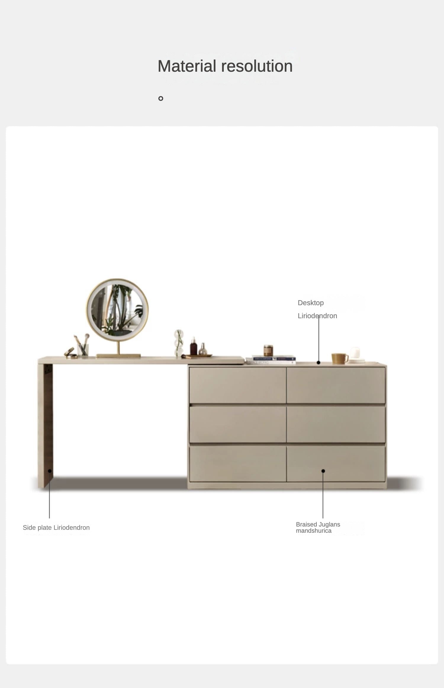 Poplar Solid Wood Dressing Table.