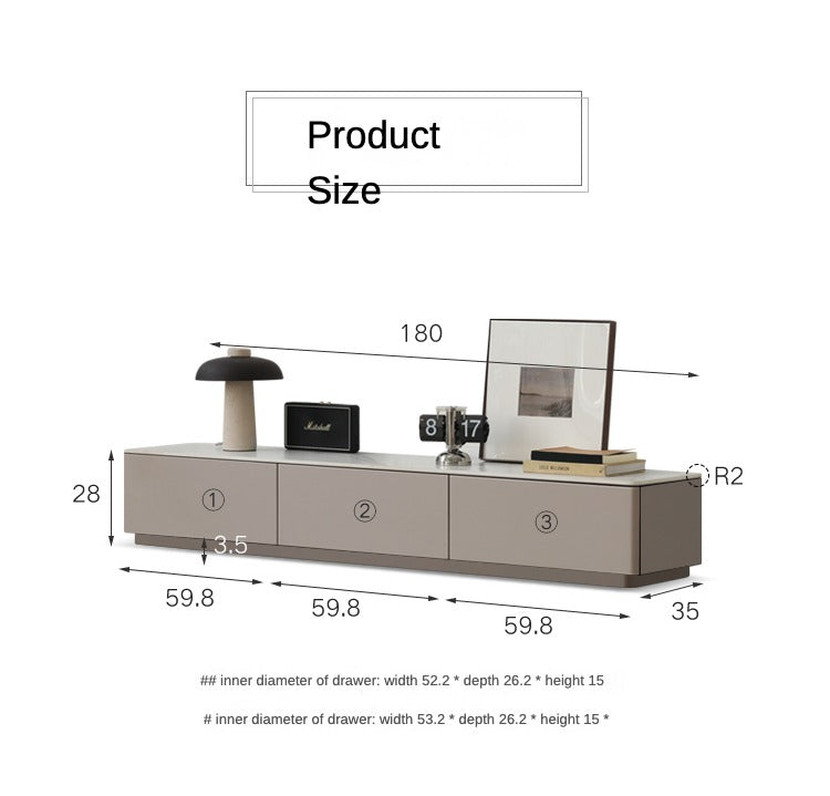 Poplar Solid Wood Rock Slab TV Stand.