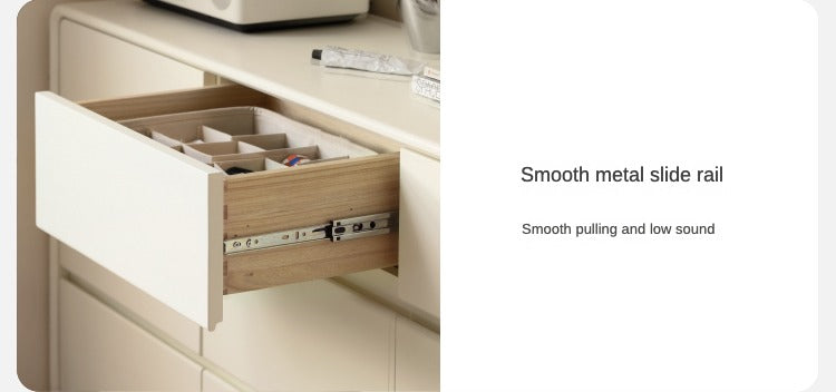 Ash Solid Wood Cream Style Chest of Drawers