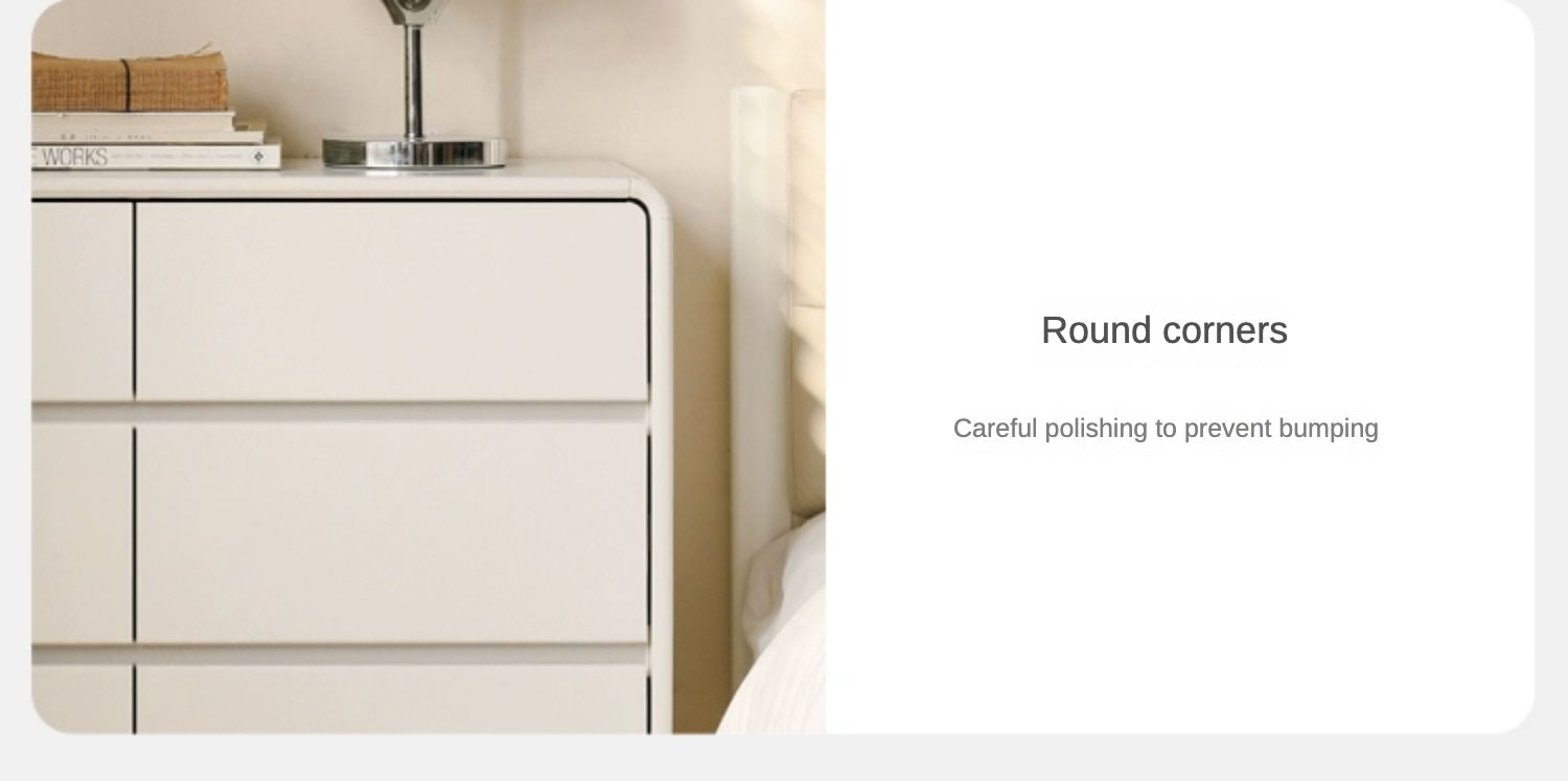 Ash Solid Wood Cream Style Chest of Drawers