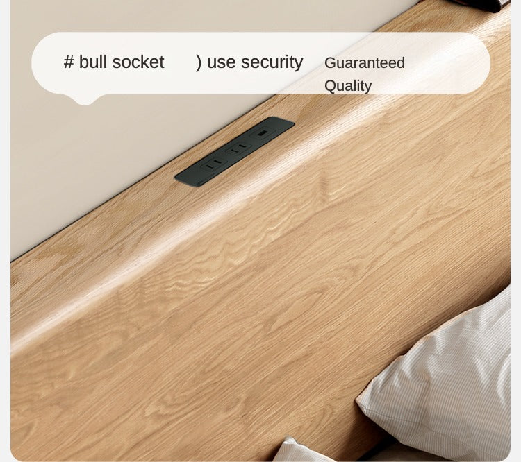 Ash Solid Wood With Socket Bed