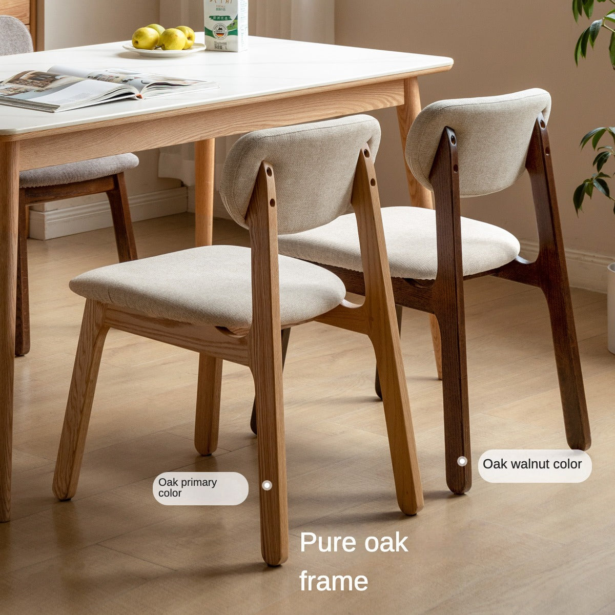 Black Walnut, Ash, Oak Solid Wood Dining Chair 4 Pcs Set