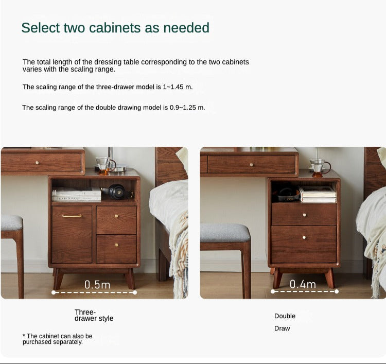 Oak Solid Wood Telescopic Dressing Table.