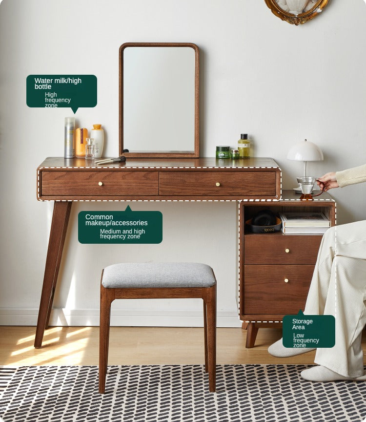 Oak Solid Wood Telescopic Vanity Table.