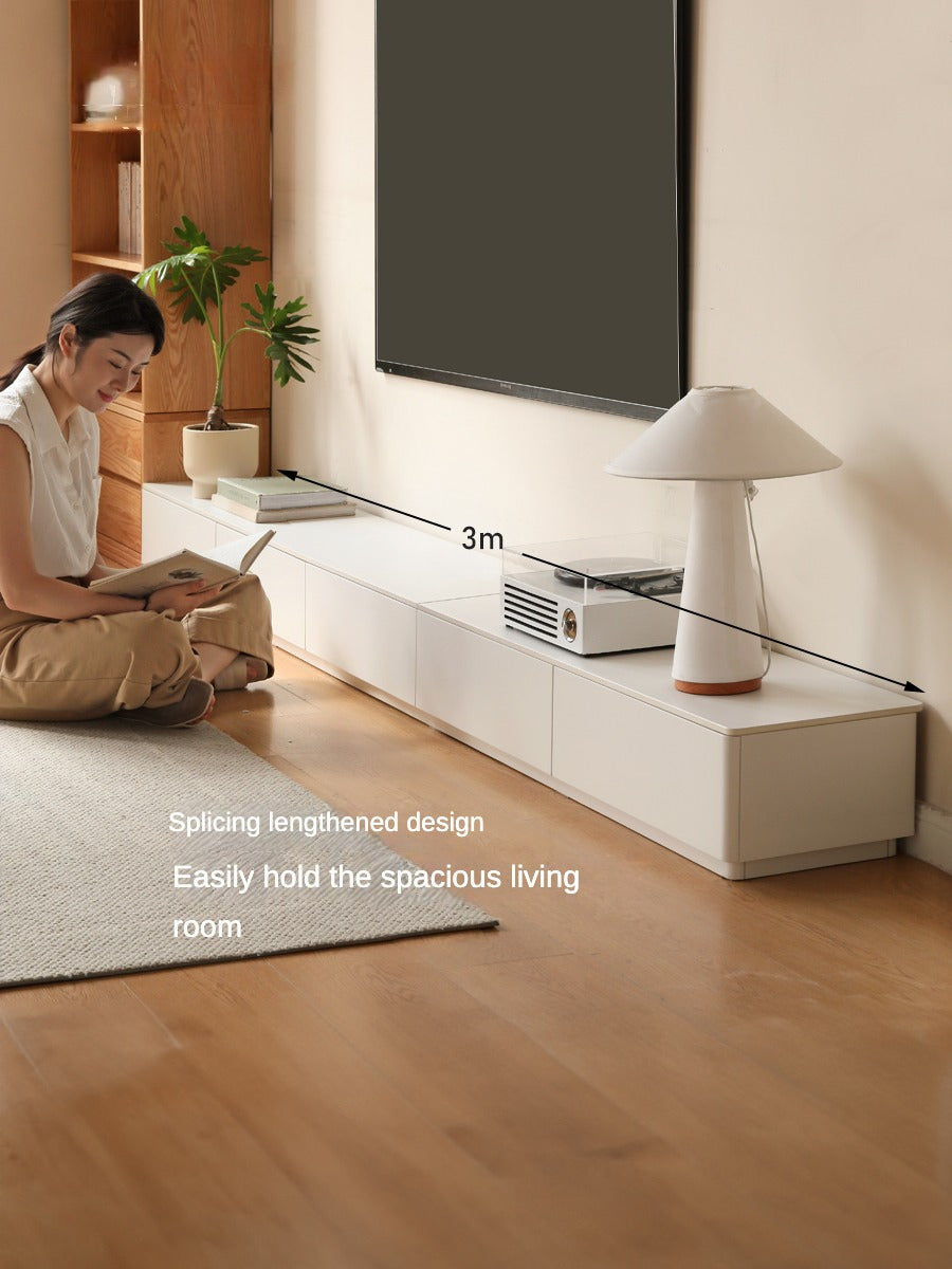 Poplar Solid Wood Floor Rock Plate TV Cabinet.