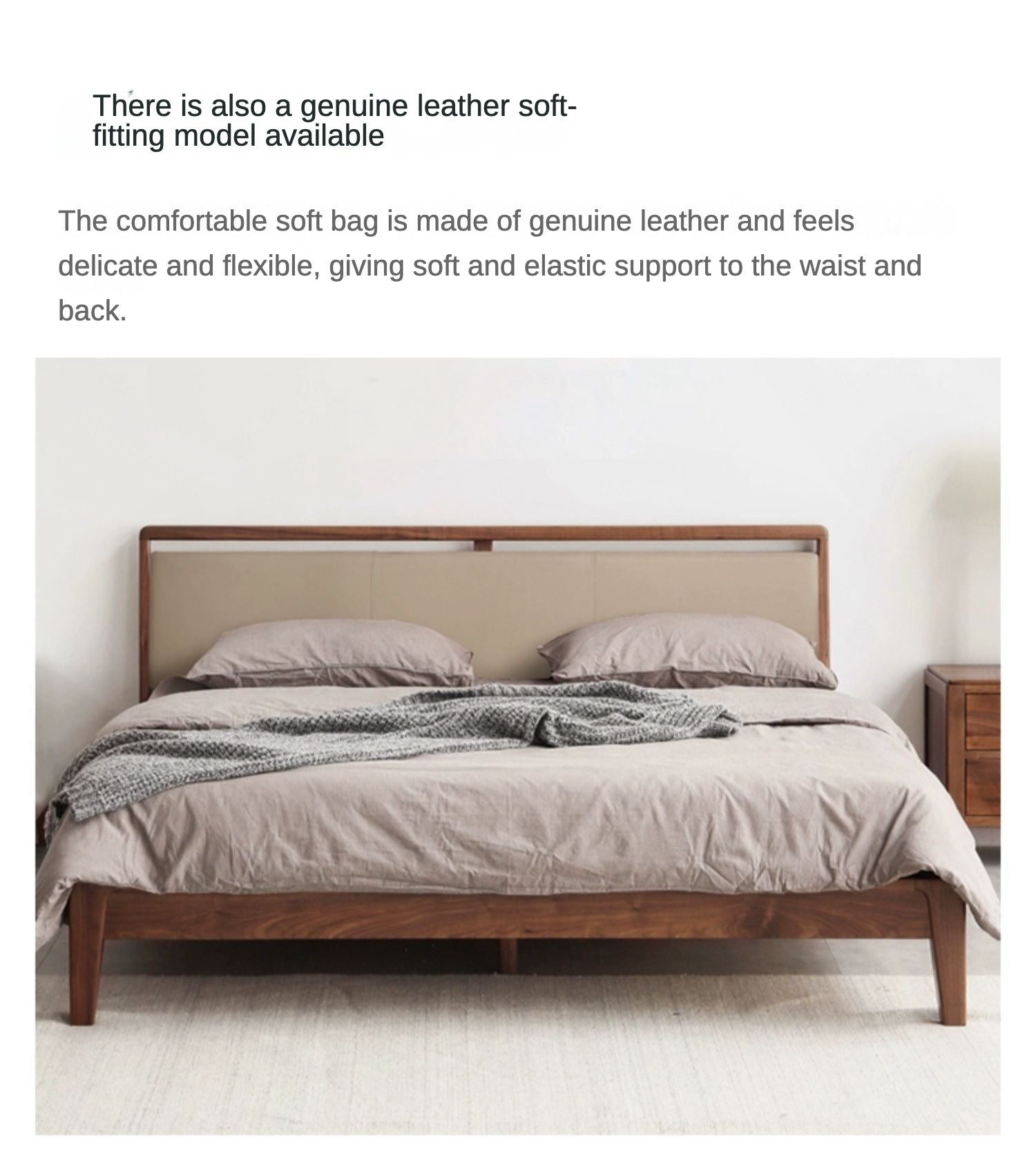 Black Walnut Solid Wood Bed