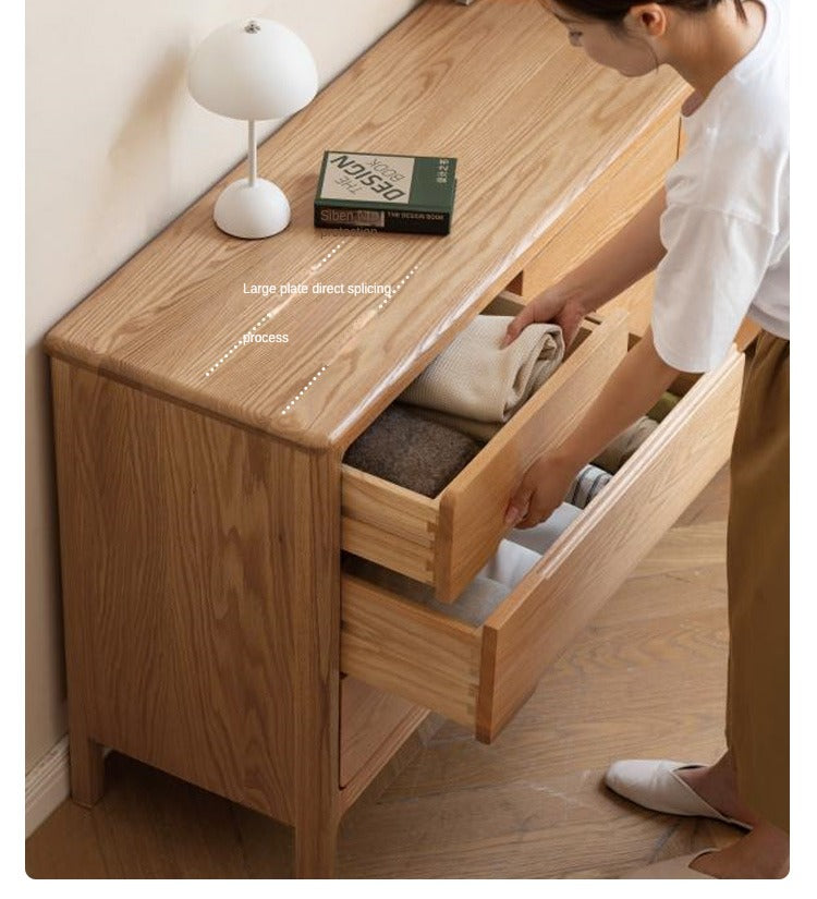 Oak Solid Wood Seattle Wide Chest of Drawers