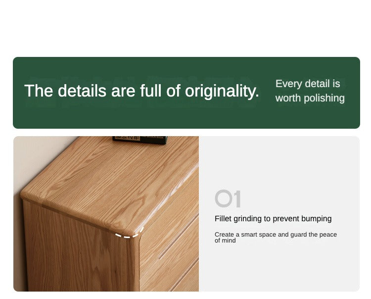 Oak Solid Wood Seattle Wide Chest of Drawers