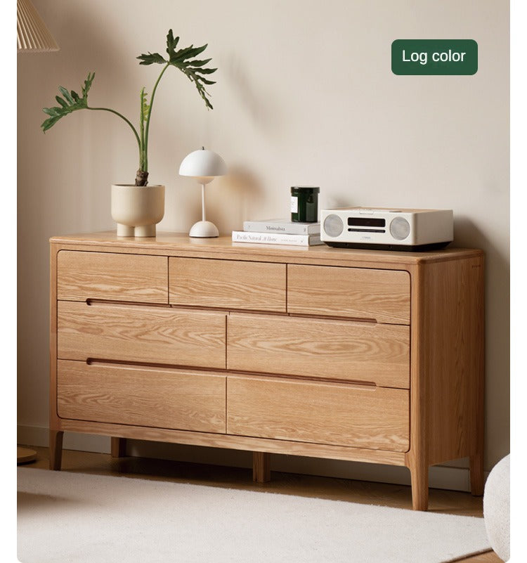 Oak Solid Wood Seattle Wide Chest of Drawers