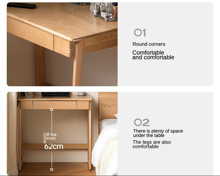 Beech Solid Wood Small Narrow Desk