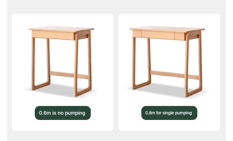 Beech Solid Wood Small Narrow Desk