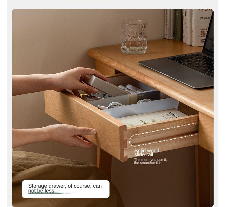 Beech Solid Wood Small Narrow Desk