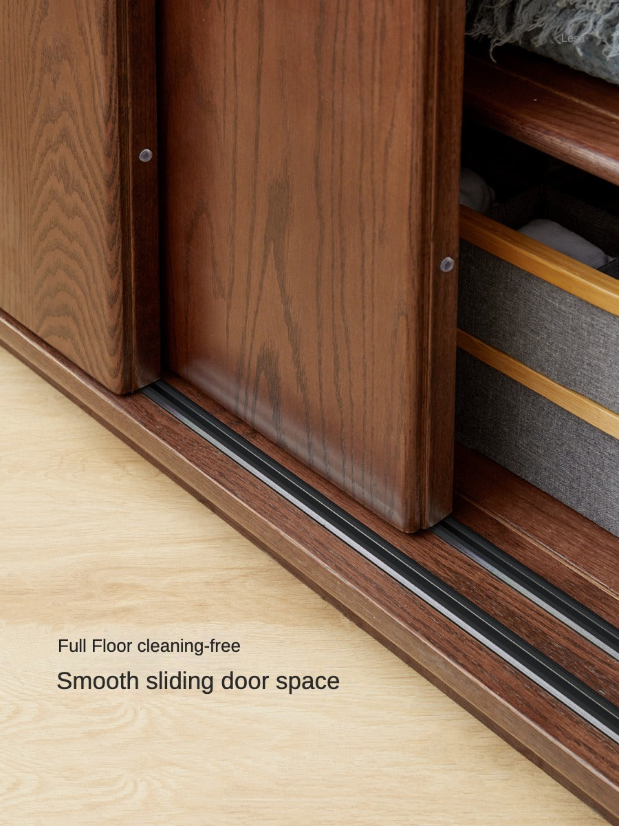 Oak Solid Wood Sliding Door Wardrobe.
