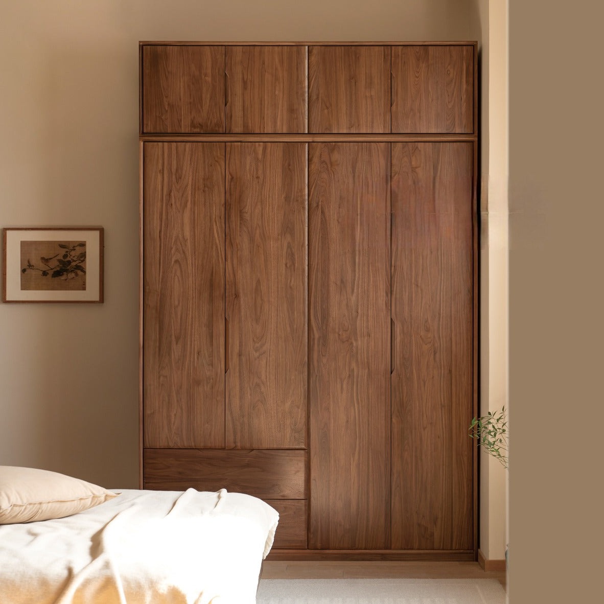 Black Walnut Solid Wood Large Wardrobe.