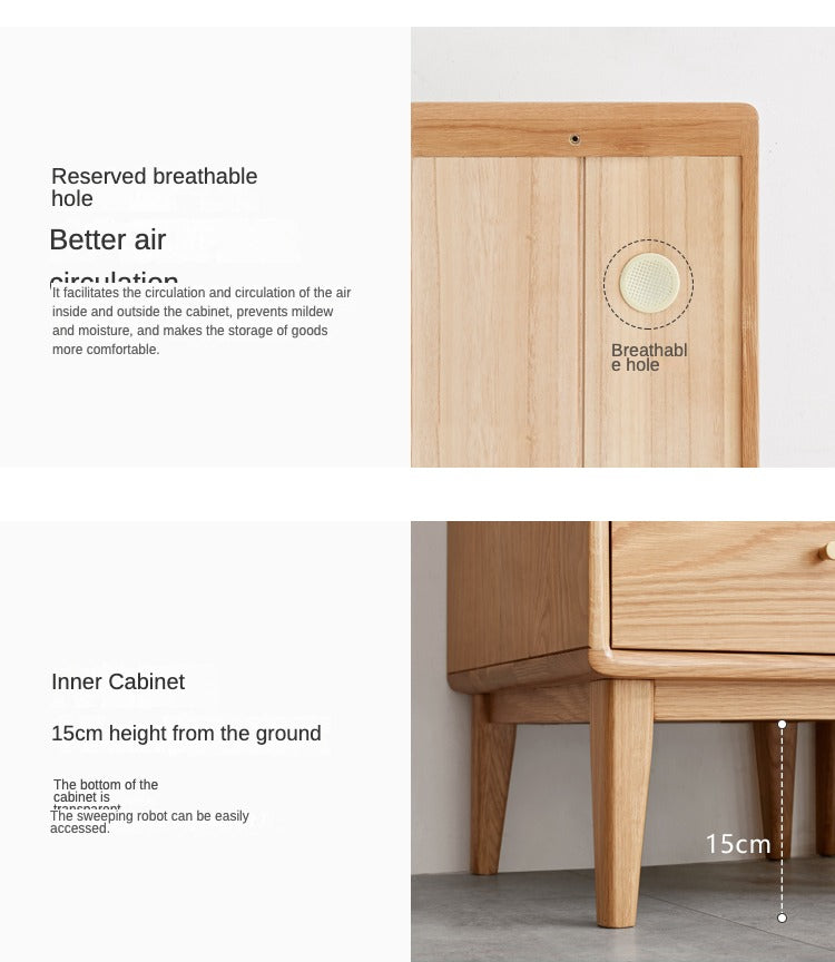 Oak, Ash Solid Wood Side Cabinet