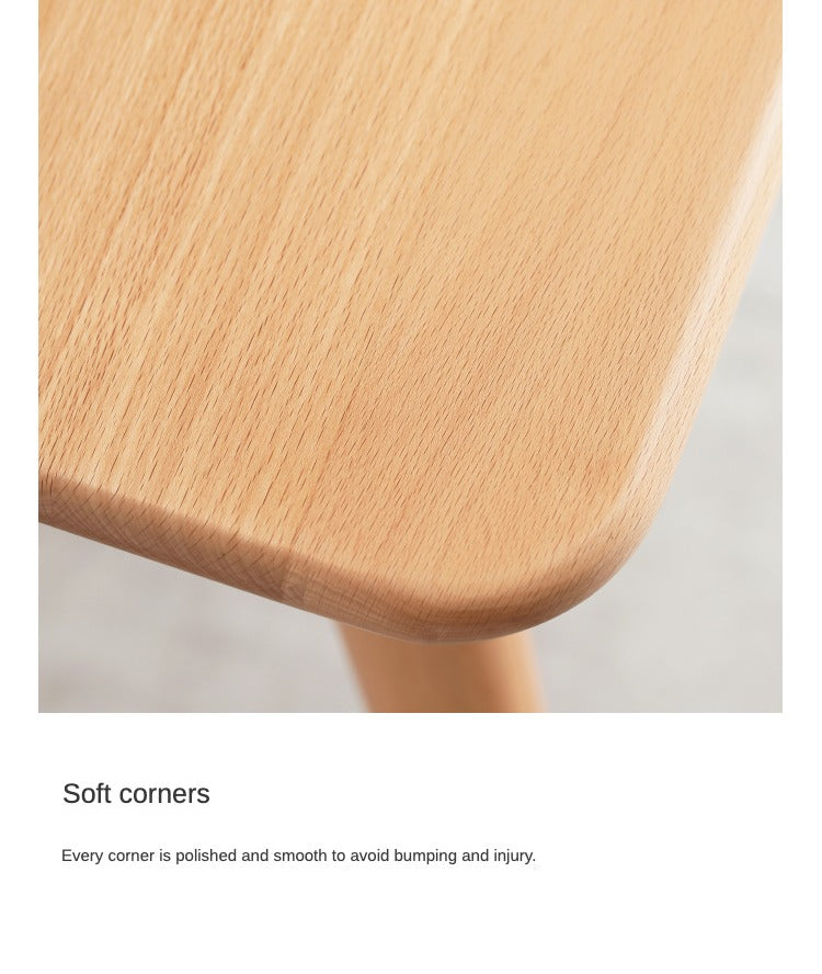 Beech Solid Wood Office Desk with 2 Drawers