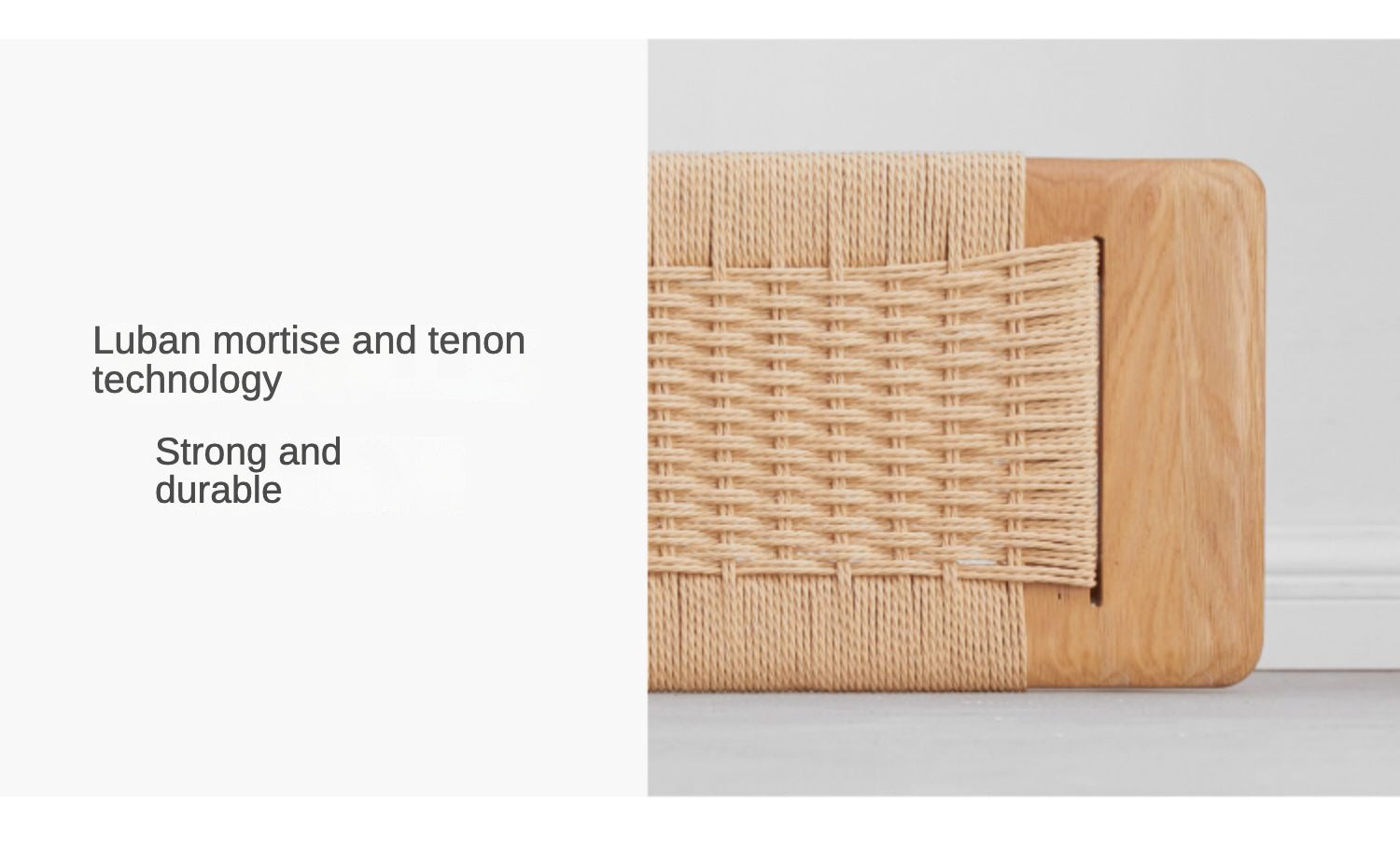 Oak solid wood Corded Bench