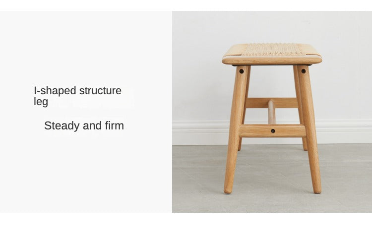 Oak solid wood Corded Bench