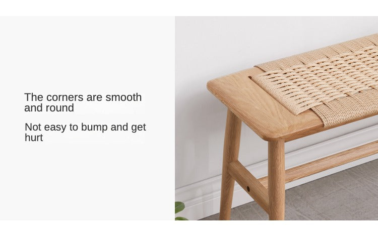 Oak solid wood Corded Bench