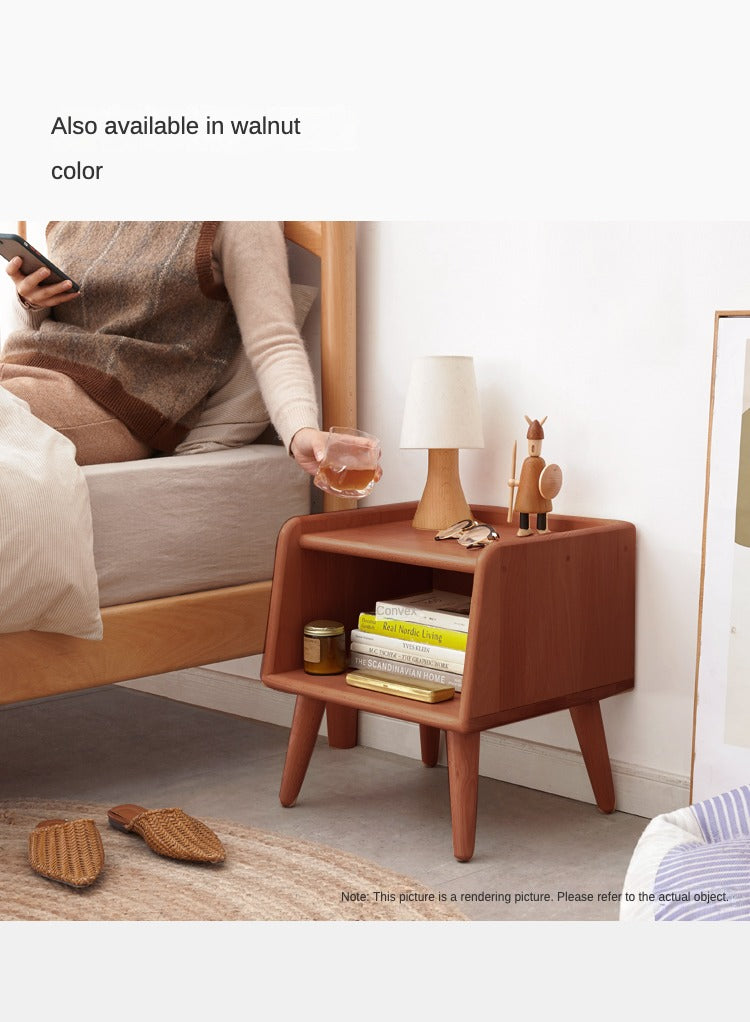Beech solid wood Fully open nightstand