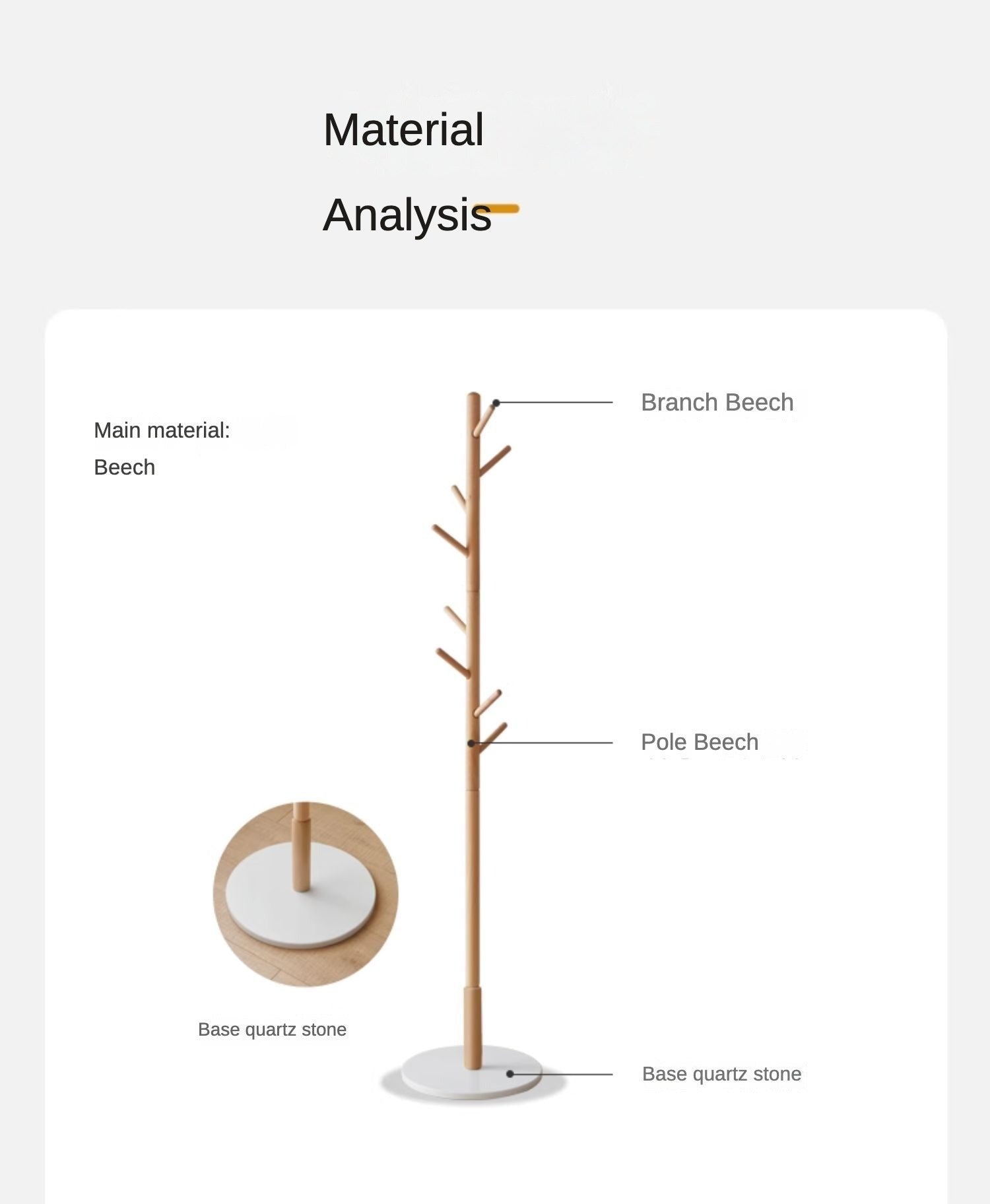 Beech, Ash Solid Wood Clothes Hanger Rack