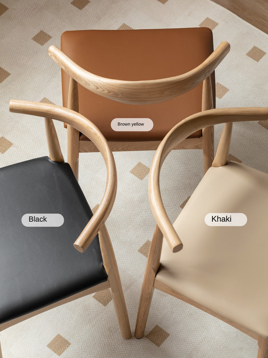 set 4 pcs Ash, Oak Solid Wood-Horn Chair