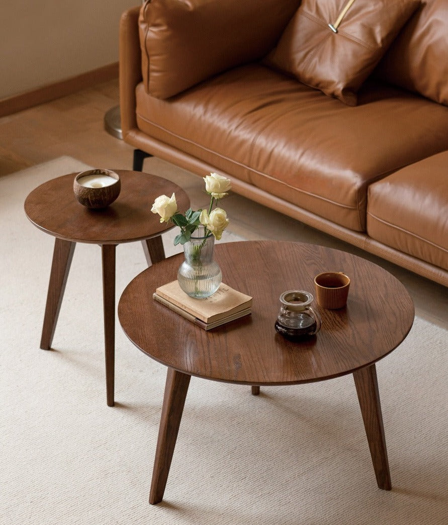 Oak Solid wood Side high round table