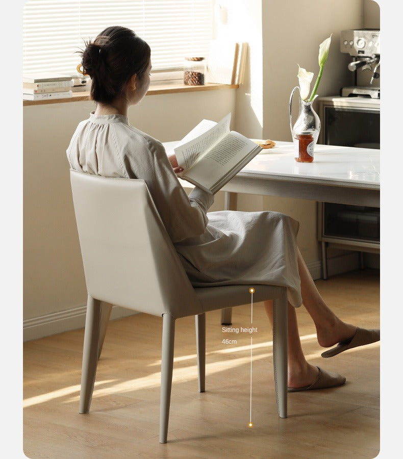 Set 4 pcs Saddle Leather Dining Chair