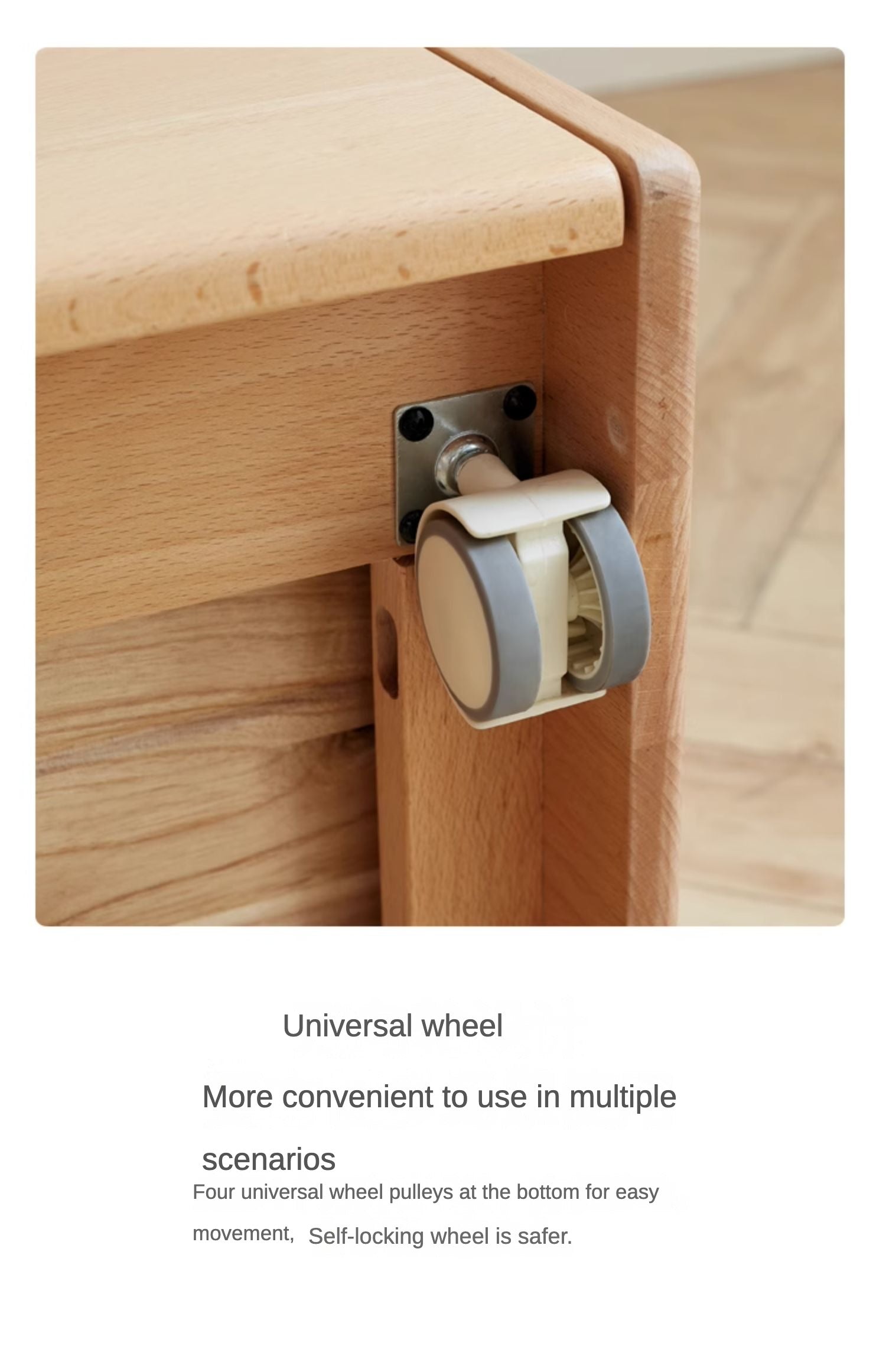 Beech Solid Wood Kids Storage Stool