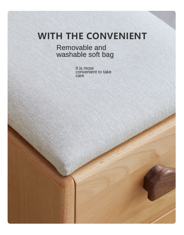 Beech Solid Wood Kids Storage Stool