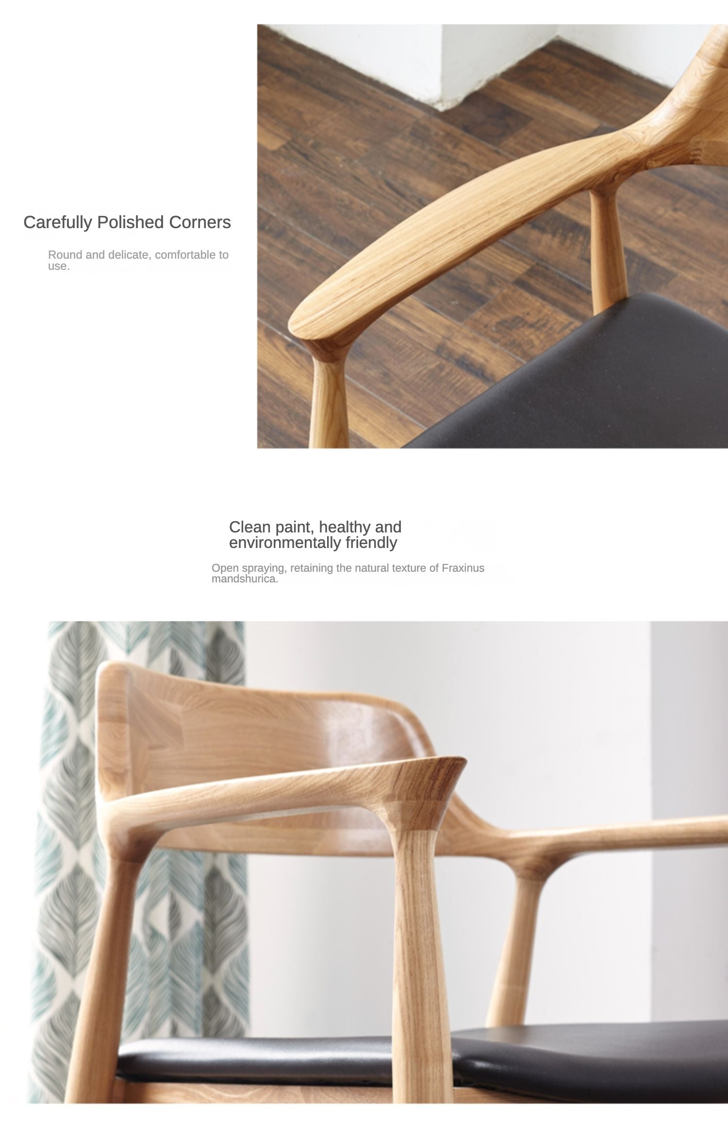 Elegant Armchair Ash solid wood+