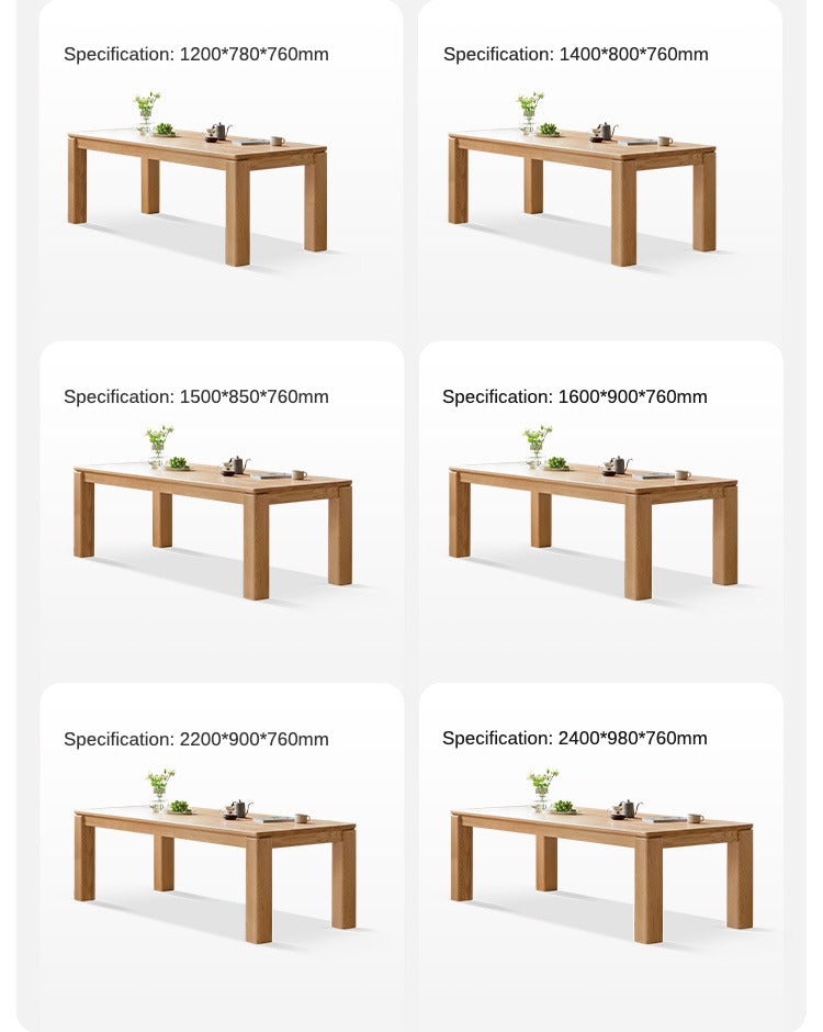 Oak Solid Wood Thick Legs Dining Table