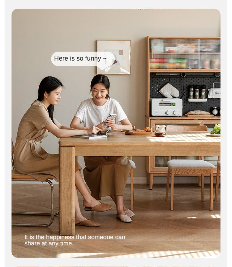 Oak Solid Wood Thick Legs Dining Table