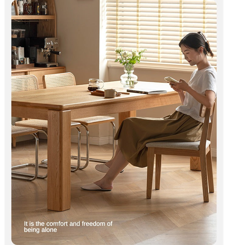Oak Solid Wood Thick Legs Dining Table