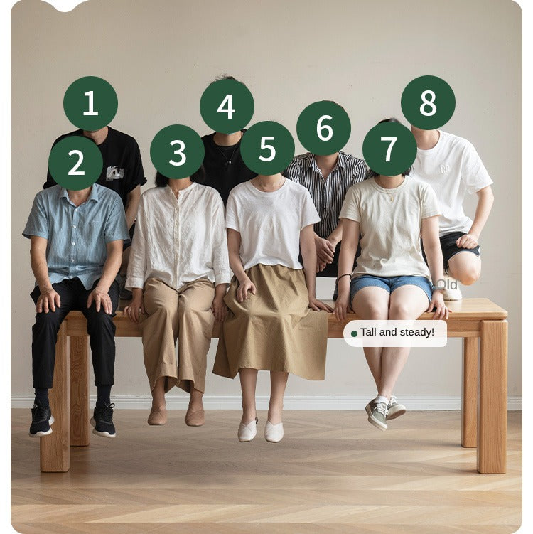 Oak Solid Wood Thick Legs Dining Table