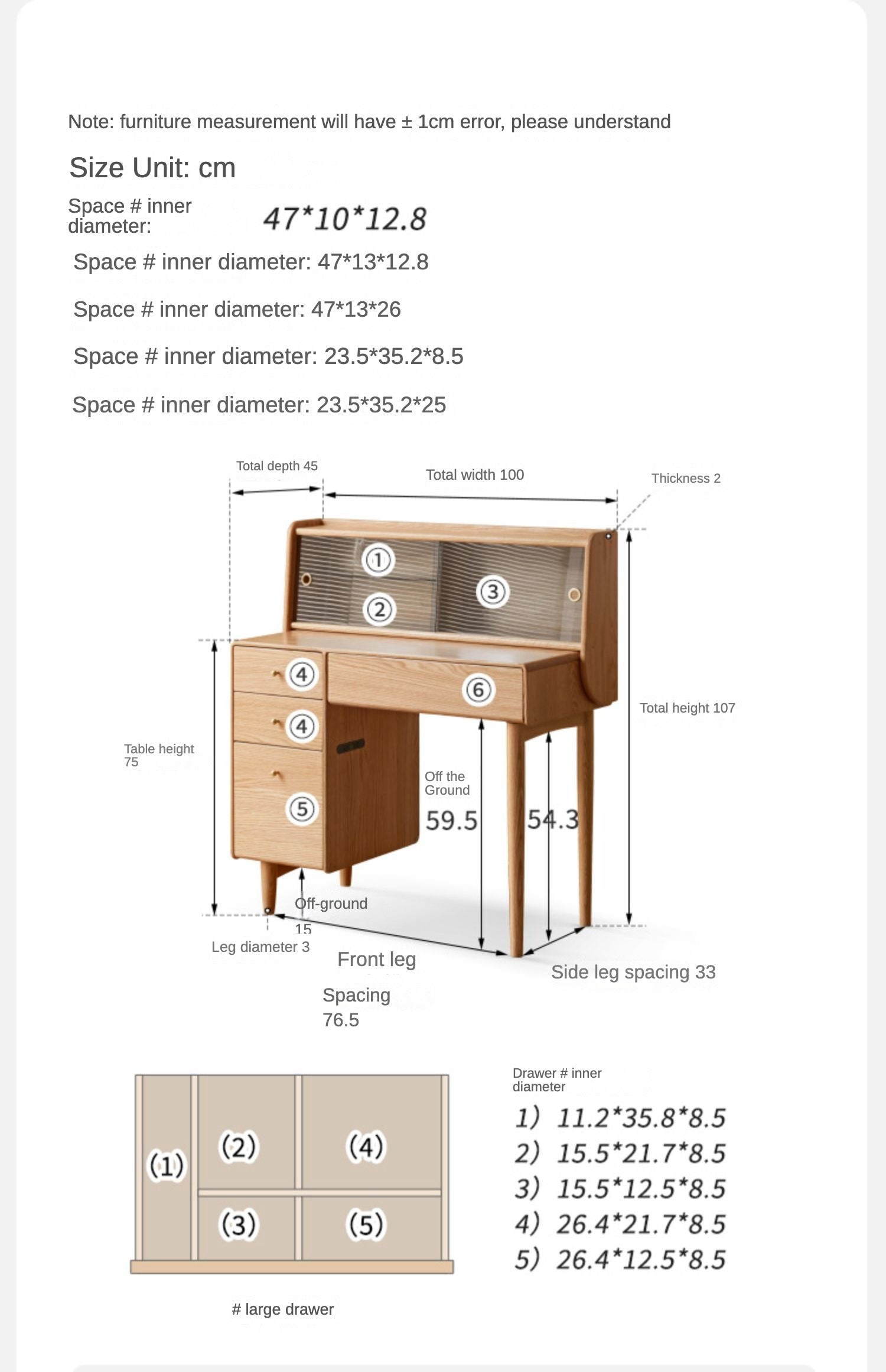 Oak Solid Wood Dressing Table Atmosphere With Lights.