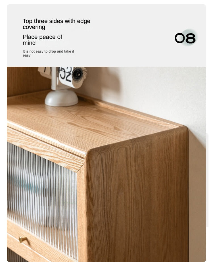 Oak Solid Wood Flipped Door Side Cabinet Free Combination