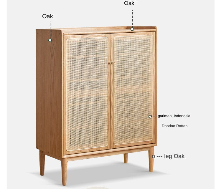 Oak, Black Walnut, Beech Solid Wood Shoe Cabinet