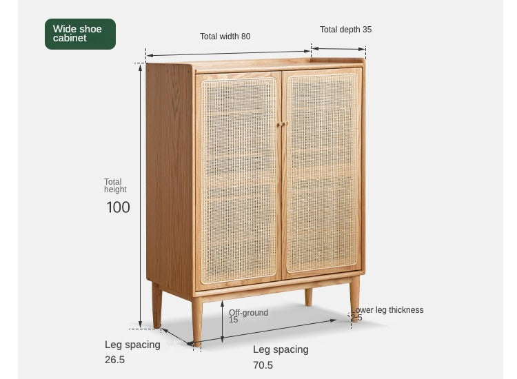 Oak, Black Walnut, Beech Solid Wood Shoe Cabinet