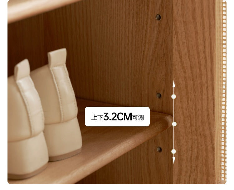 Shoe cabinet, porch cabinet Rattan Oak solid wood"+