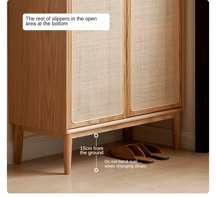 Oak, Black Walnut, Beech Solid Wood Shoe Cabinet