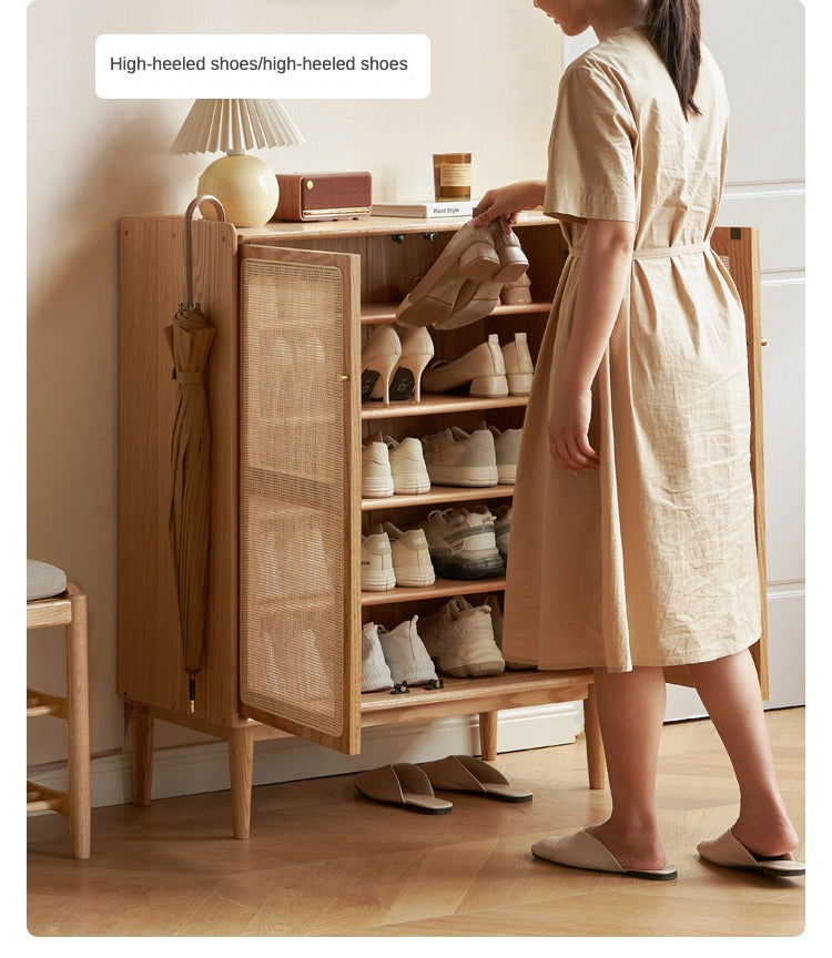 Oak, Black Walnut, Beech Solid Wood Shoe Cabinet