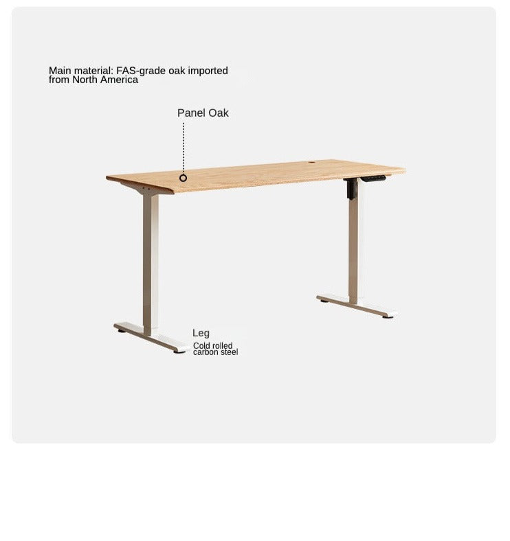 Black Walnut, Oak Solid Wood Standing Desk, Sit-Stand Electric Lift Table