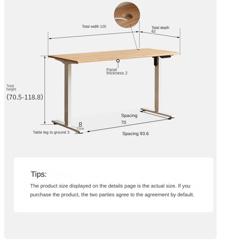 Black Walnut, Oak Solid Wood Standing Desk, Sit-Stand Electric Lift Table