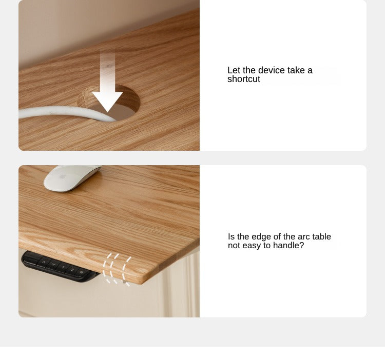 Black Walnut, Oak Solid Wood Standing Desk, Sit-Stand Electric Lift Table