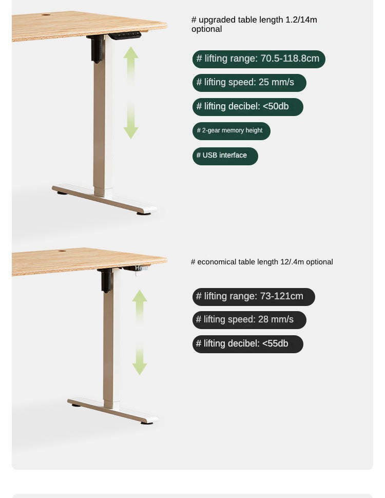 Black Walnut, Oak Solid Wood Standing Desk, Sit-Stand Electric Lift Table