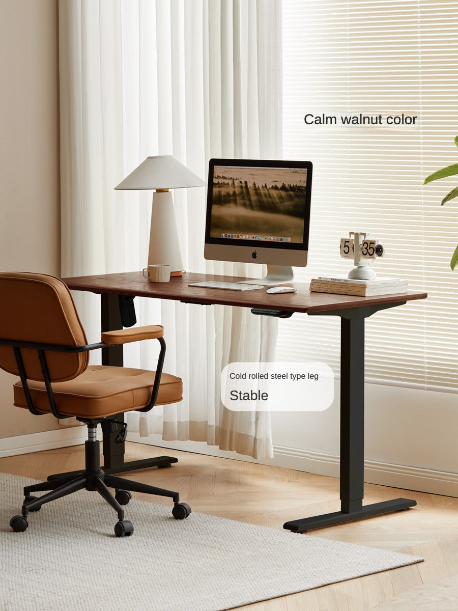 Black Walnut, Oak Solid Wood Standing Desk, Sit-Stand Electric Lift Table