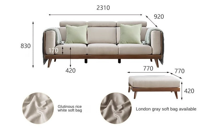 Sofa Black Walnut solid wood+